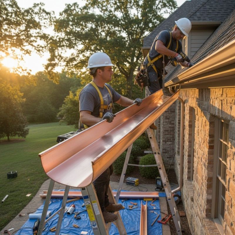 Copper Downspout Installation detail